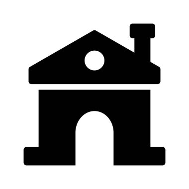 Banka Binası glif vektör simgesi