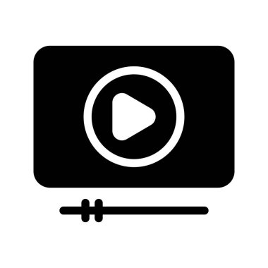 Multimedya glif vektör simgesi