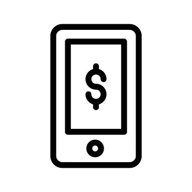 mobil ödeme çizgisi vektör simgesi