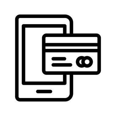 çevrimiçi ödeme çizgisi vektör simgesi