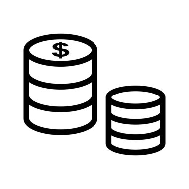 Doları para satırı vektör simgesi