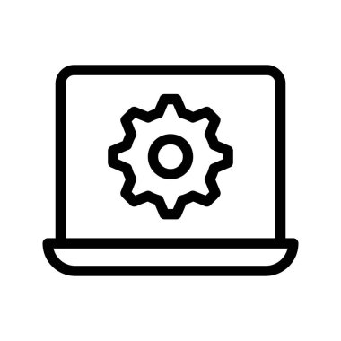 dizüstü bilgisayar ayar satırı vektör simgesi