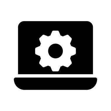 dizüstü bilgisayar ayarı Glifler simge vektör