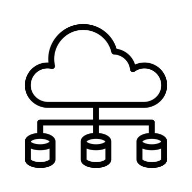 bulut hesaplama çizgisi vektör simgesi