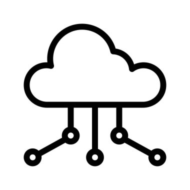 bulut hesaplama çizgisi vektör simgesi