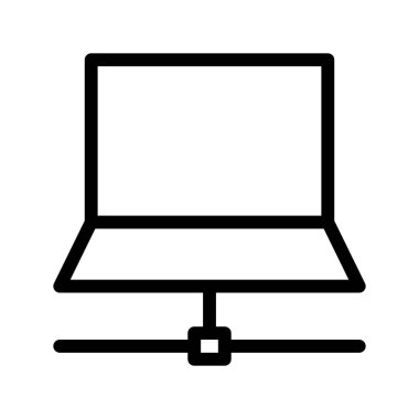 dizüstü bilgisayar paylaşım satırı vektör simgesi