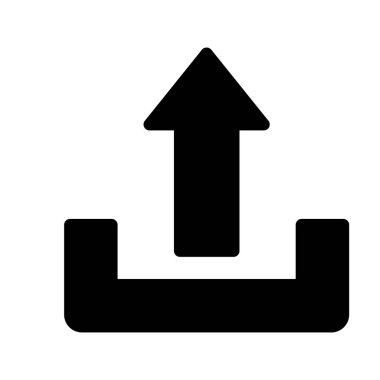 ok glif vektör simgesi yükle