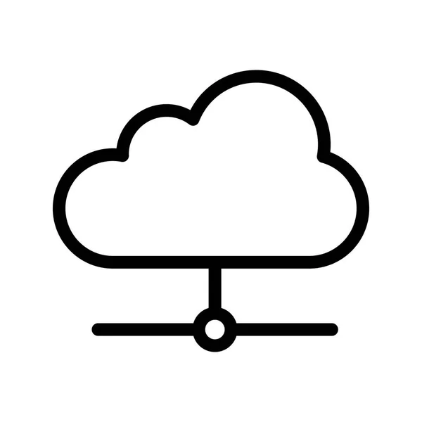 Nube Compartir Línea Vector Icono — Archivo Imágenes Vectoriales