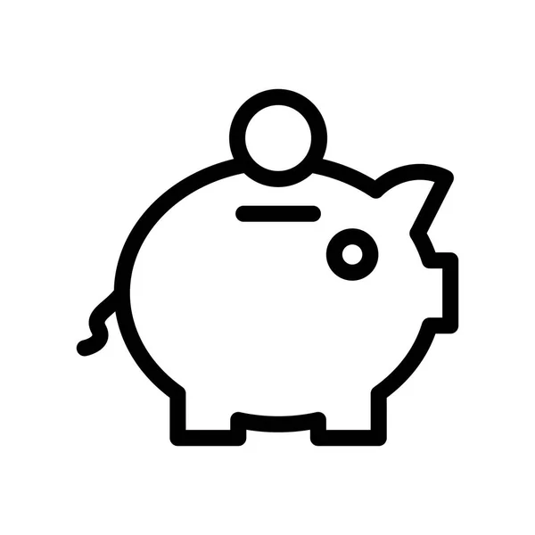 Piggy Bank Line Vector Icon — Stock Vector