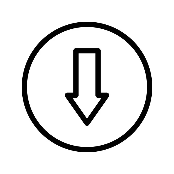 Arrow Download Line Vector Icon — Stock Vector