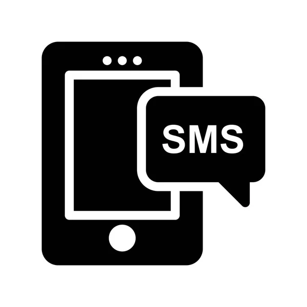 Mobile Text Sms Glyphs Vector Icon — Stock Vector