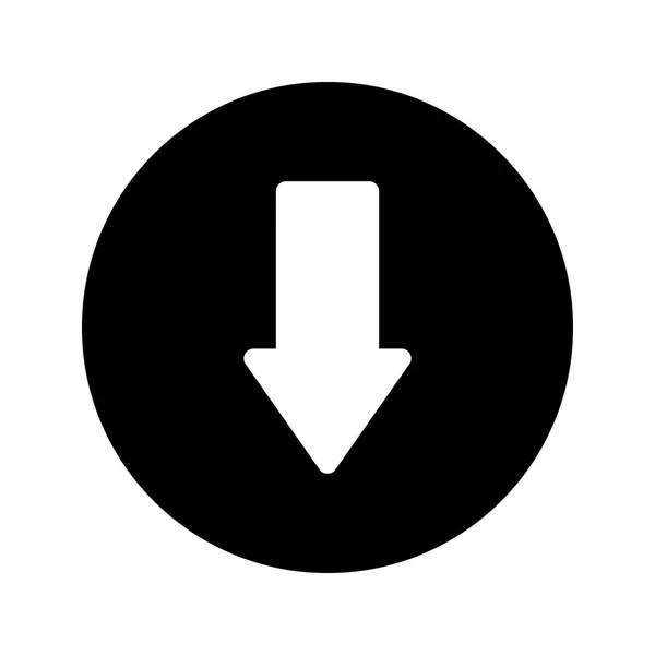 Flecha Descarga Glifos Vector Icono — Vector de stock