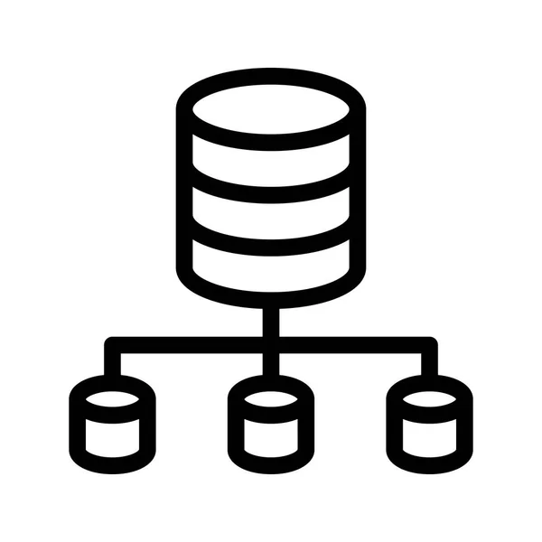 Ícone Vetor Linha Conexão Servidor —  Vetores de Stock