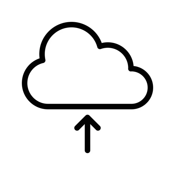 Linha Upload Nuvem Vector Icon — Vetor de Stock