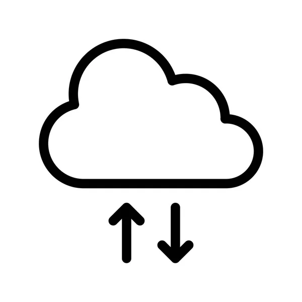 Cloud Stahování Upload Linie Vektorové Ikony — Stockový vektor