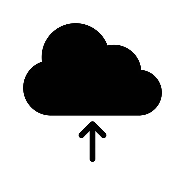 Cloud Odesílání Glyf Vektorové Ikony — Stockový vektor
