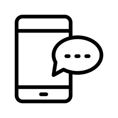 Mobil kabarcık çizgi vektör simgesi