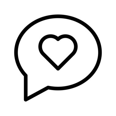 aşk kabarcık çizgi vektör simgesi