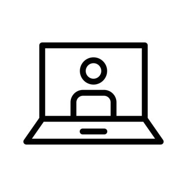 laptop account line vector icon