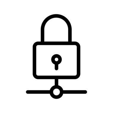 kilit paylaşım çizgisi vektör simgesi 