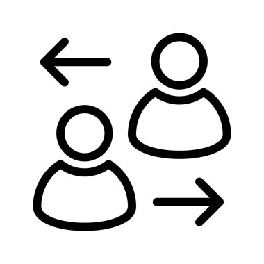 Kullanıcı exchange satırı vektör simgesi