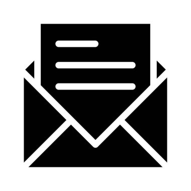 açık posta glif vektör simgesi