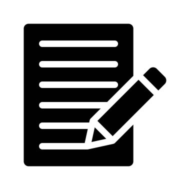 belge yazmak glif vektör simgesi