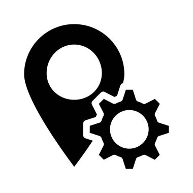 Konum ayarı glif vektör simgesi