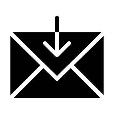 ileti yükleme glif vektör simgesi