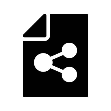 dosya paylaşım glif vektör simgesi
