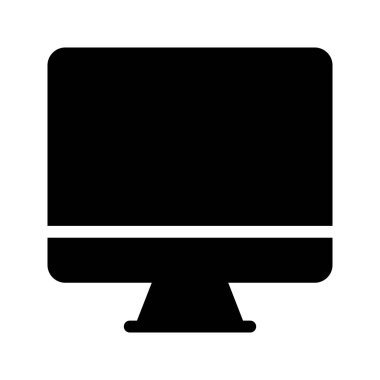 Monitör glif vektör simgesi