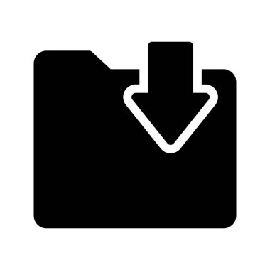 folder download glyph vector icon