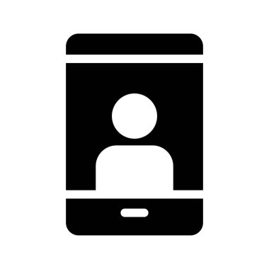 Mobil hesap glif vektör simgesi