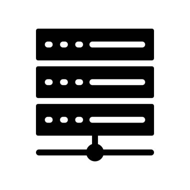 Sunucu glif vektör simgesi