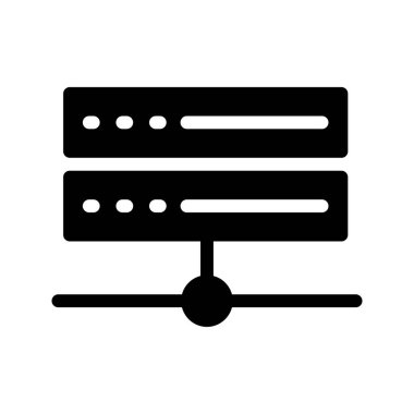 Sunucu glif vektör simgesi