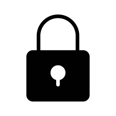 Kilit glif vektör simgesi