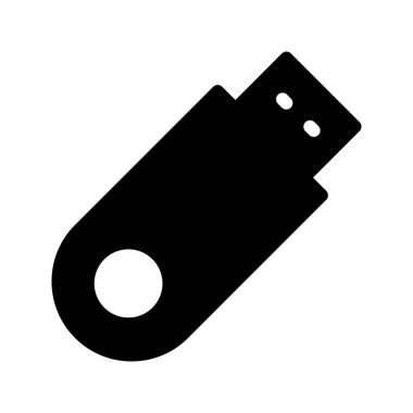 USB glif vektör simgesi