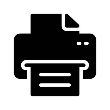 Yazıcı glif vektör simgesi