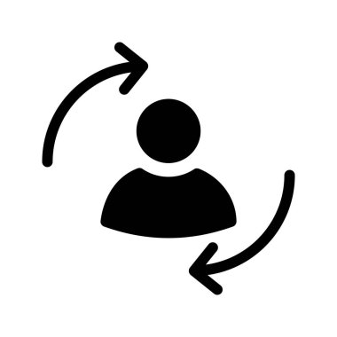 kullanıcı değişimi glyph vektör simgesi