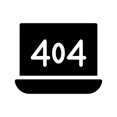 dizüstü bilgisayar hata glif vektör simgesi