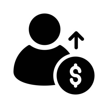 Kullanıcı doları glif vektör simgesi