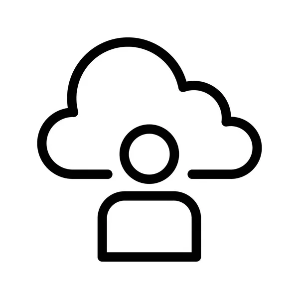 Kullanıcı Bulut Satırı Vektör Simgesi — Stok Vektör