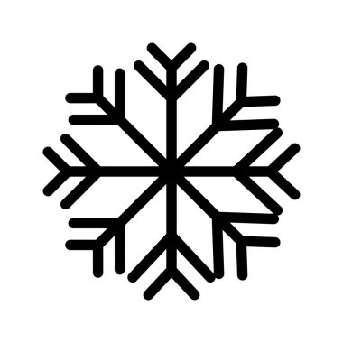 Kar tanesi çizgi vektör simgesi