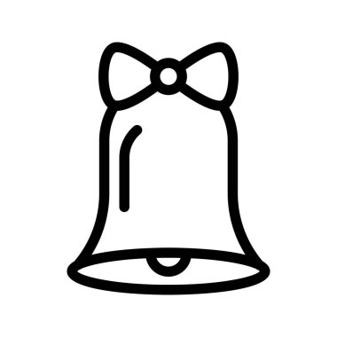 Noel bell çizgi vektör simgesi