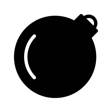 Noel dekorasyon glif vektör simgesi