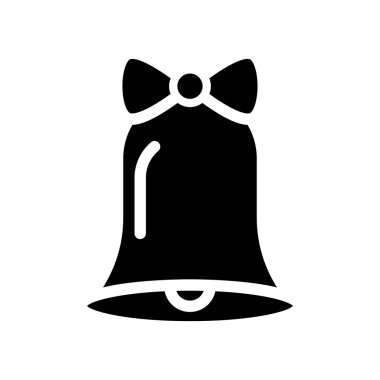 Noel çan glif vektör simgesi