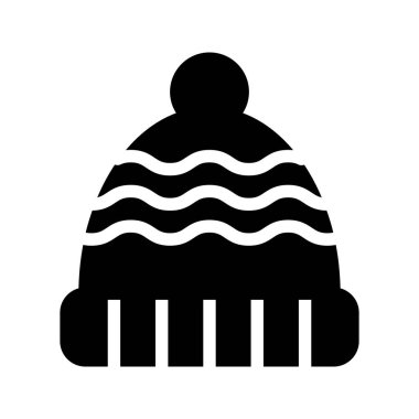 Kış kap glif vektör simgesi