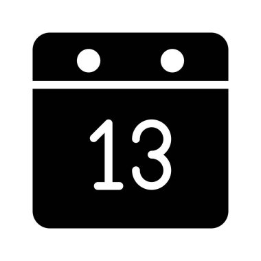 Takvim glif vektör simgesi