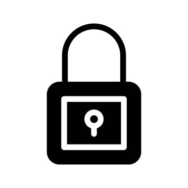 Kilit glif vektör simgesi