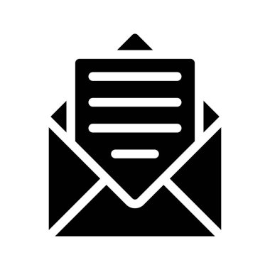 açık posta glif vektör simgesi